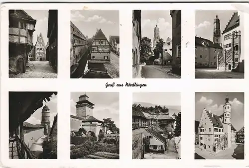 Ansichtskarte Nördlingen Mehrbild-AK mit 8 Stadtteilansichten 1985