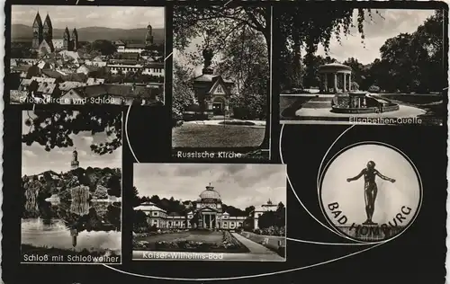 Bad Homburg vor der Höhe Mehrbild-AK u.a. Russische Kirche, Schloss  uvm. 1963