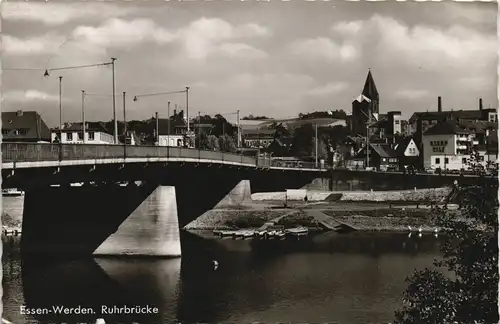 Werden (Ruhr)-Essen (Ruhr) Panorama-Ansicht Partie a.d. Ruhr-Brücke 1963