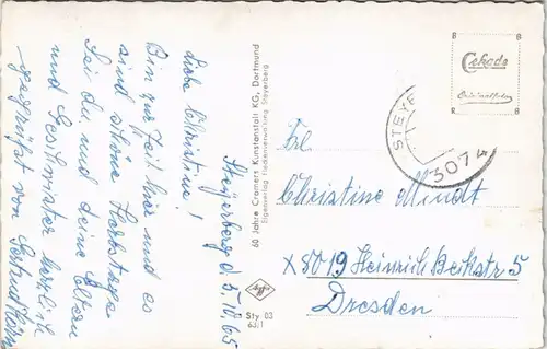 Ansichtskarte Steyerberg Stadtteilansicht Blick auf das Amtshaus 1965/1963
