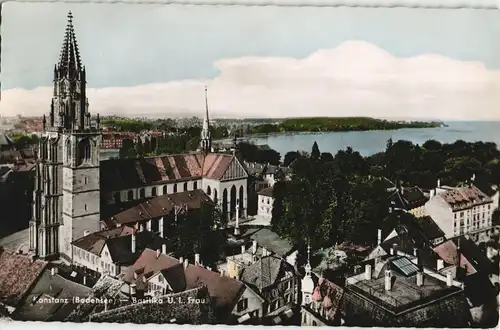 Ansichtskarte Konstanz Panorama-Ansicht der Stadt & Kirche U.L. 1962