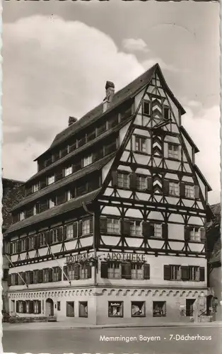 Ansichtskarte Memmingen 7-Dächerhaus mit Apotheke 1965