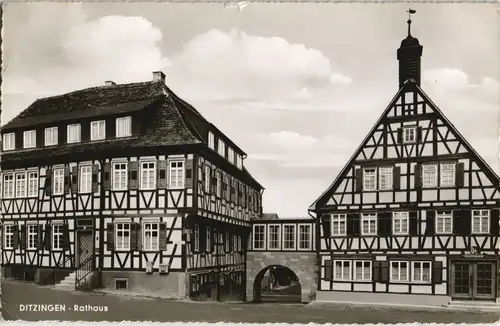 Ansichtskarte Ditzingen Partie am Rathaus 1960