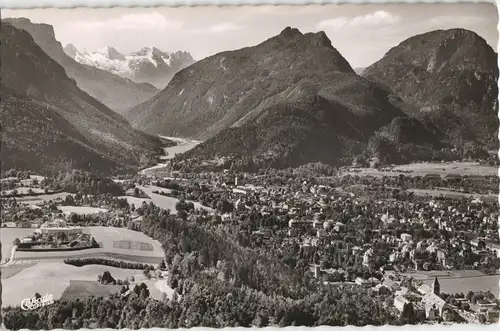 Bad Reichenhall Panorama-Ansicht Blick gegen die Alpen Berge 1956