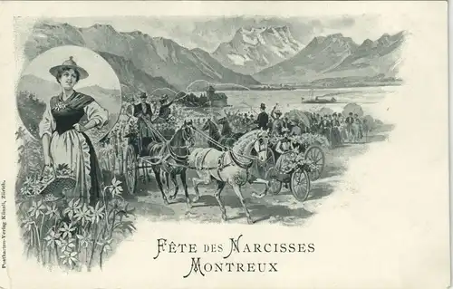 Ansichtskarte Montreux (Muchtern) Fete des Narcisses 1908