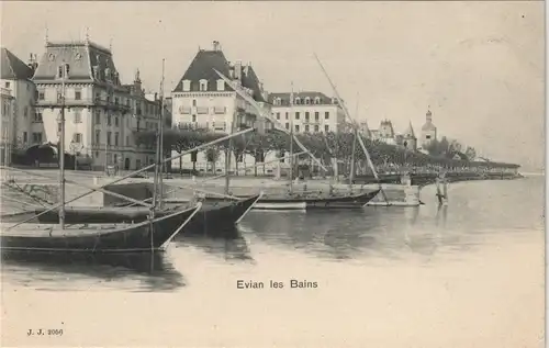 CPA Évian-les-Bains Villen - Hafen Boote 1911