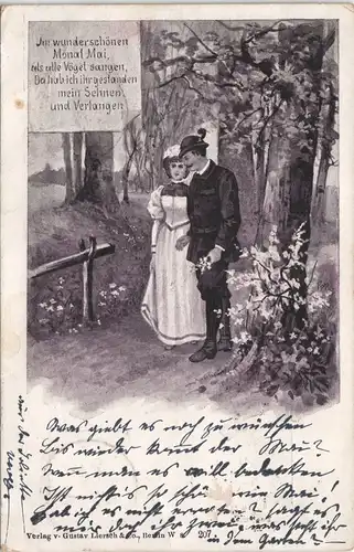 Ansichtskarte  Monat Mai, Förster und Frau 1898