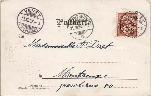 Ansichtskarte  Monat Mai, Förster und Frau 1898