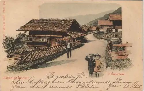 Ansichtskarte Beatenberg Straßenpartie - Häuser 1900