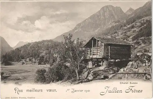 Ansichtskarte .Schweiz Nos meilleurs voeux, Chalet Suisse Schweiz 1901