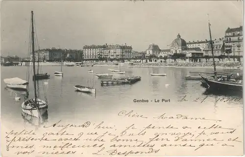 Ansichtskarte Genf Genève Hafen - Le Port 1901