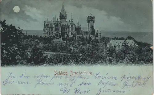 Ansichtskarte Königswinter Schloss Drachenburg Mondscheinlitho 1899