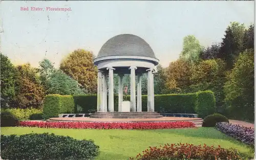 Ansichtskarte Bad Elster Park Partie mit Floratempel 1934