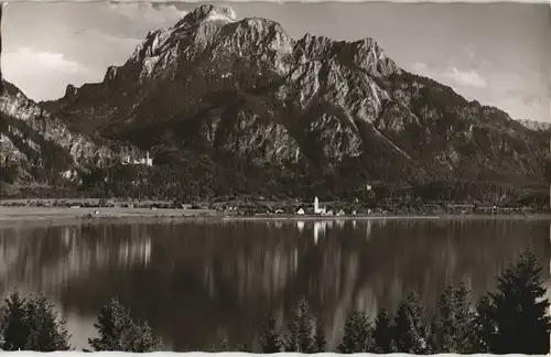 Ansichtskarte Schwangau Forggensee mit Schwangau 1960