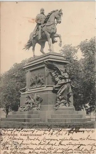 Ansichtskarte Karlsruhe Kaiserdenkmal 1905