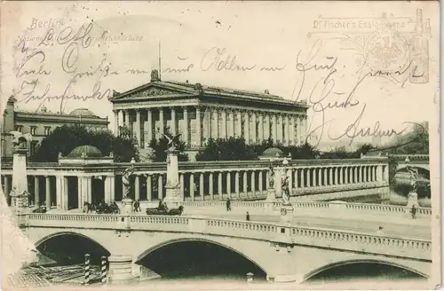 Ansichtskarte Berlin Friedrichsbrücke Werbung Fischer Essigessenz 1900