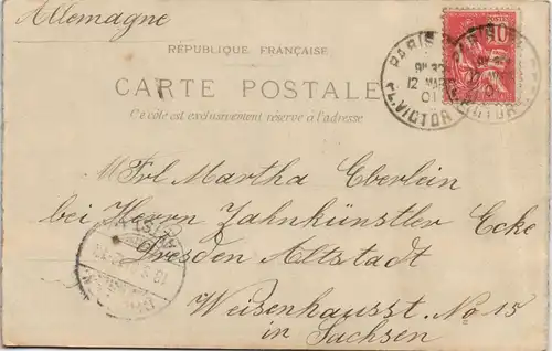 CPA Paris rue Soufflot - Künstlerkarte 1901