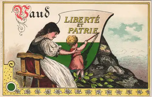 .Schweiz Schweiz Suisse Vaud Waadt - Patriotika Liberte et Patrie 1906