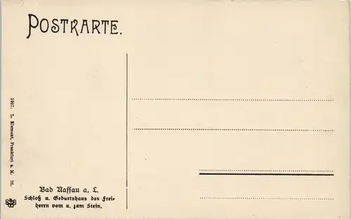 Ansichtskarte Nassau (Lahn) Schloss und Eingang 2 Bild 1905