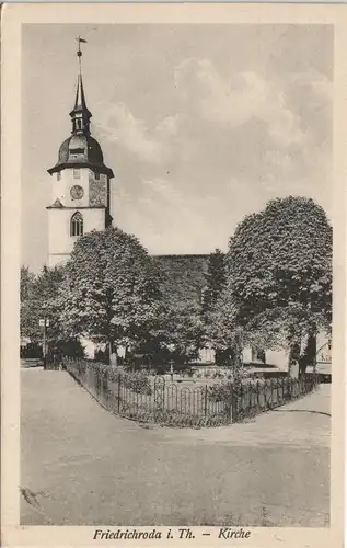 Ansichtskarte Friedrichroda Partie an der Kirche 1932