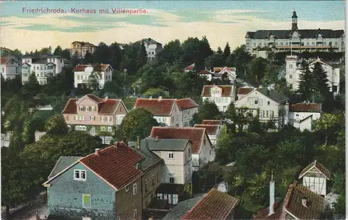 Ansichtskarte Friedrichroda Kurhaus mit Villenpartie 1912
