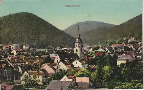 Ansichtskarte Friedrichroda Panorama-Ansicht color Gesamtansicht 1910