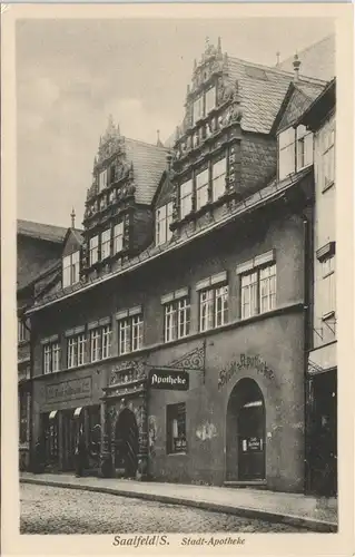 Ansichtskarte Saalfeld (Saale) Stadt-Apotheke 1922