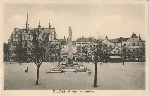 Ansichtskarte Saalfeld (Saale) Markt, Kriegerdenkmal 1914