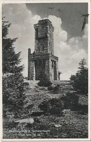 Ansichtskarte Achern Hornisgrinde (Berg) Turm 1930