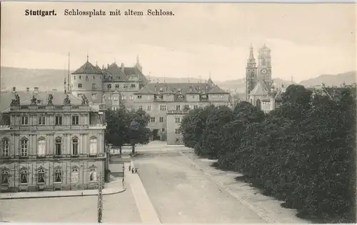 Ansichtskarte Stuttgart Altes Schloss, Schloßplatz 1911