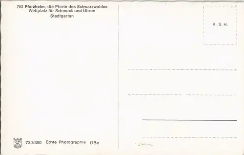 Ansichtskarte Pforzheim Stadtgarten - Springbrunnen 1964