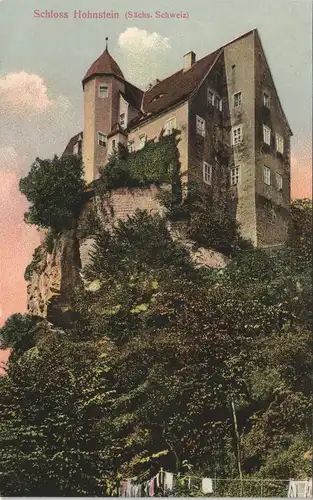 Hohnstein (Sächs. Schweiz) Schloss (Castle) Bauwerk Schloß auf Hügel 1910