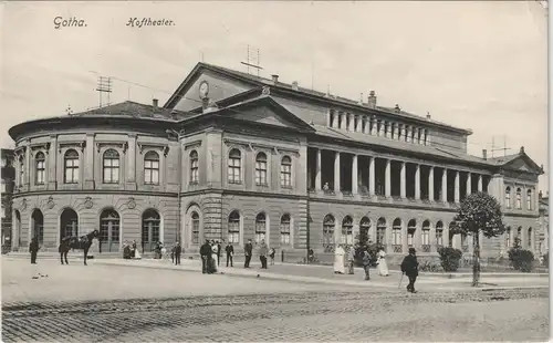 Ansichtskarte Gotha Partie am Hoftheater 1911