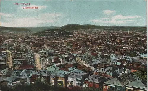 Ansichtskarte Stuttgart Totale - Straßenblick 1912