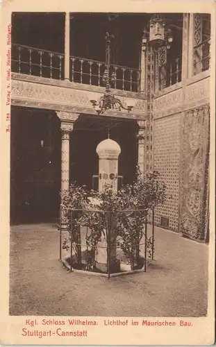 Cannstatt-Stuttgart Kgl. Schloß Wilhelma - Lichthof im Maurischen Bau 1913