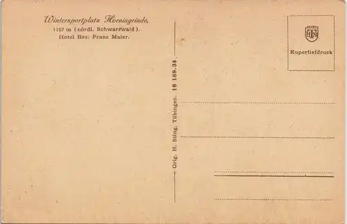 Ansichtskarte Achern Hornisgrinde (Berg), Hotel Winter 1926