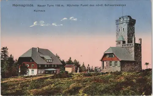 Ansichtskarte Achern Hornisgrinde (Berg) Kurhaus Neuer Turm 1925