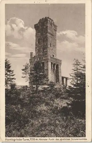 Seebach Hornisgrinde-Turm, 1158 m. Höchster Punkt des nördl Schwarzwaldes. 1920