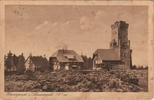 Seebach Aussichtsturm und Gasthaus Hornisgrinde Schwarzwald 1925