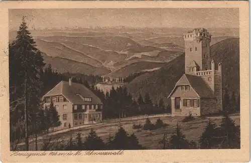 Ansichtskarte Seebach Schwarzwald Rasthaus u. Aussichtsturm Hornisgrinde 1925