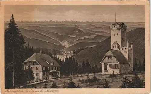 Seebach Schwarzwald (Black Forest) Gasthaus u. Aussichtsturm Hornisgrinde 1920