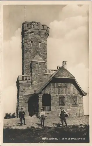 Seebach Aussichtsturm Hornisgrinde Wanderer Wandergruppe Schwarzwald 1925