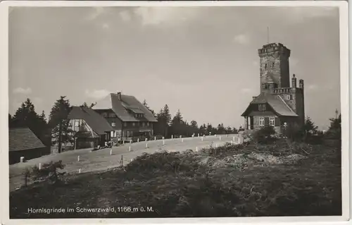 Seebach Aussichtsturm Hornisgrinde Partie mit Rasthaus im Schwarzwald 1940