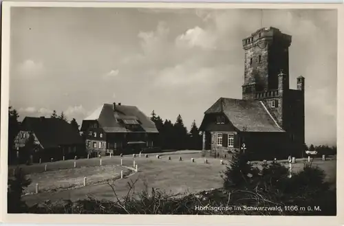 Seebach Aussichtsturm Hornisgrinde Umland-Ansicht mit Gasthaus 1930