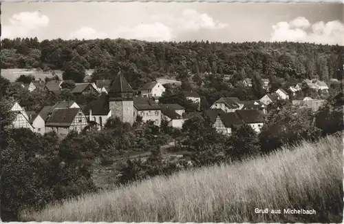 Ansichtskarte Wald-Michelbach Partie an der Stadt 1963