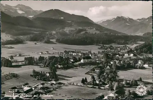 Ansichtskarte Chiemsee Luftbild mit Blick zum Zellerhorn 1960