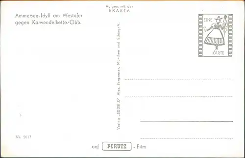 Ansichtskarte .Bayern Ammersee-Idyll gegen Karwendelkette/Obb. 1960