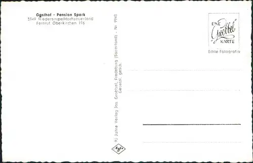 Niedersorpe-Schmallenberg Gasthof Pension Spork im Hochsauerland   1960