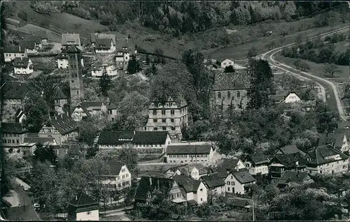 Hirsau-Calw Blick auf Eulenturm, Jagdschloß u. Klosterkircheche 1960