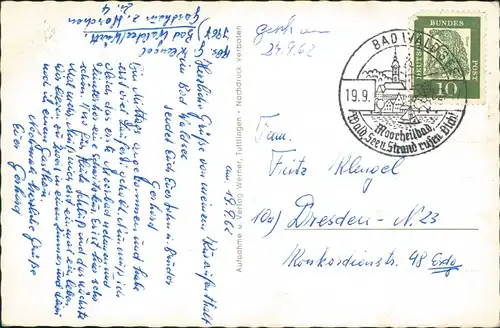 Bad Waldsee Mehrbild-AK mit 6 Echtfoto-Ansichten 1962  Stempel BAD WALDSEE